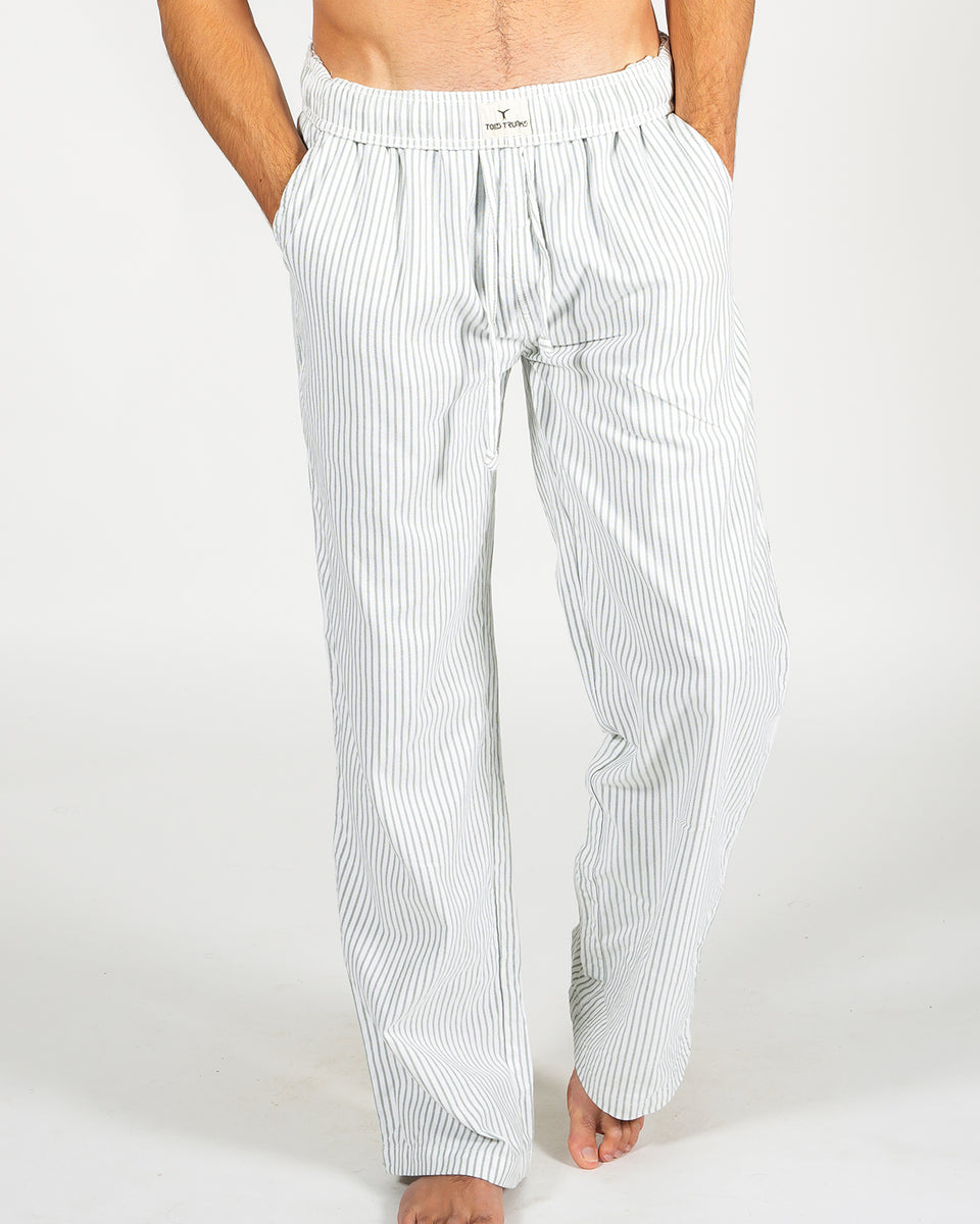 Pinstripe White and Green Trouser