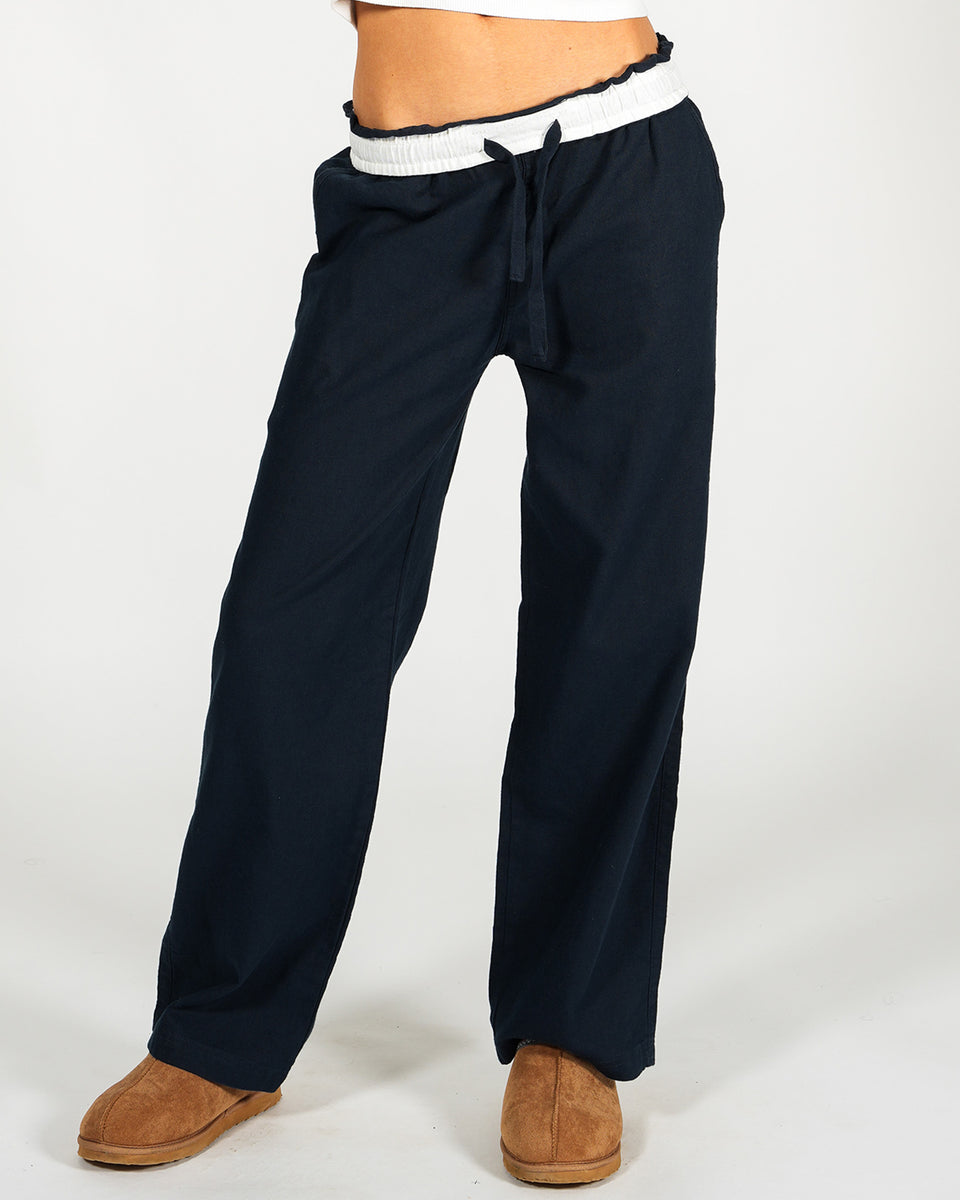 Navy Flipin' Linen Trousers