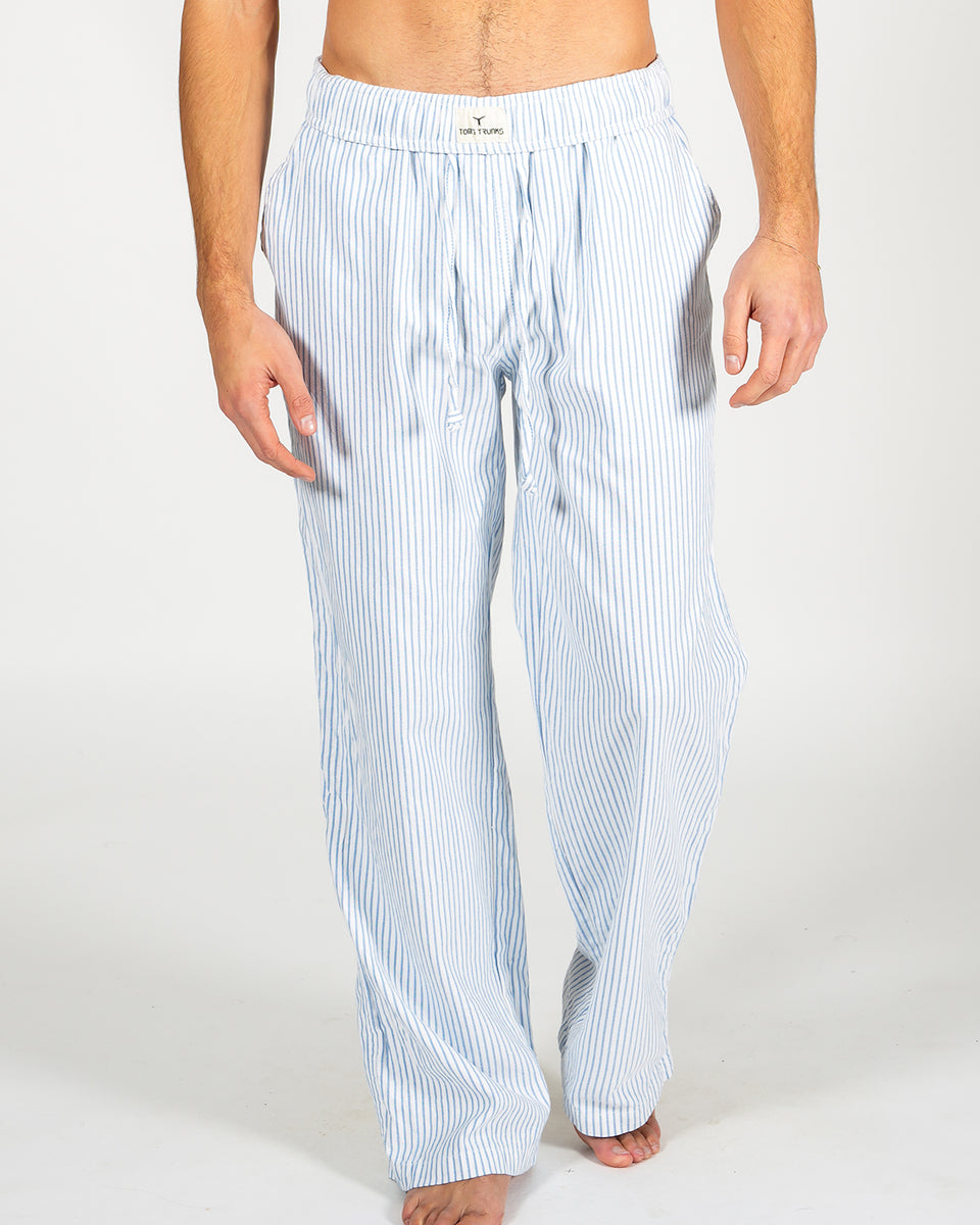 Pinstripe White and Blue Trouser