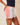 White & Coral Classic Short Shorts