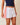 White & Coral Classic Short Shorts