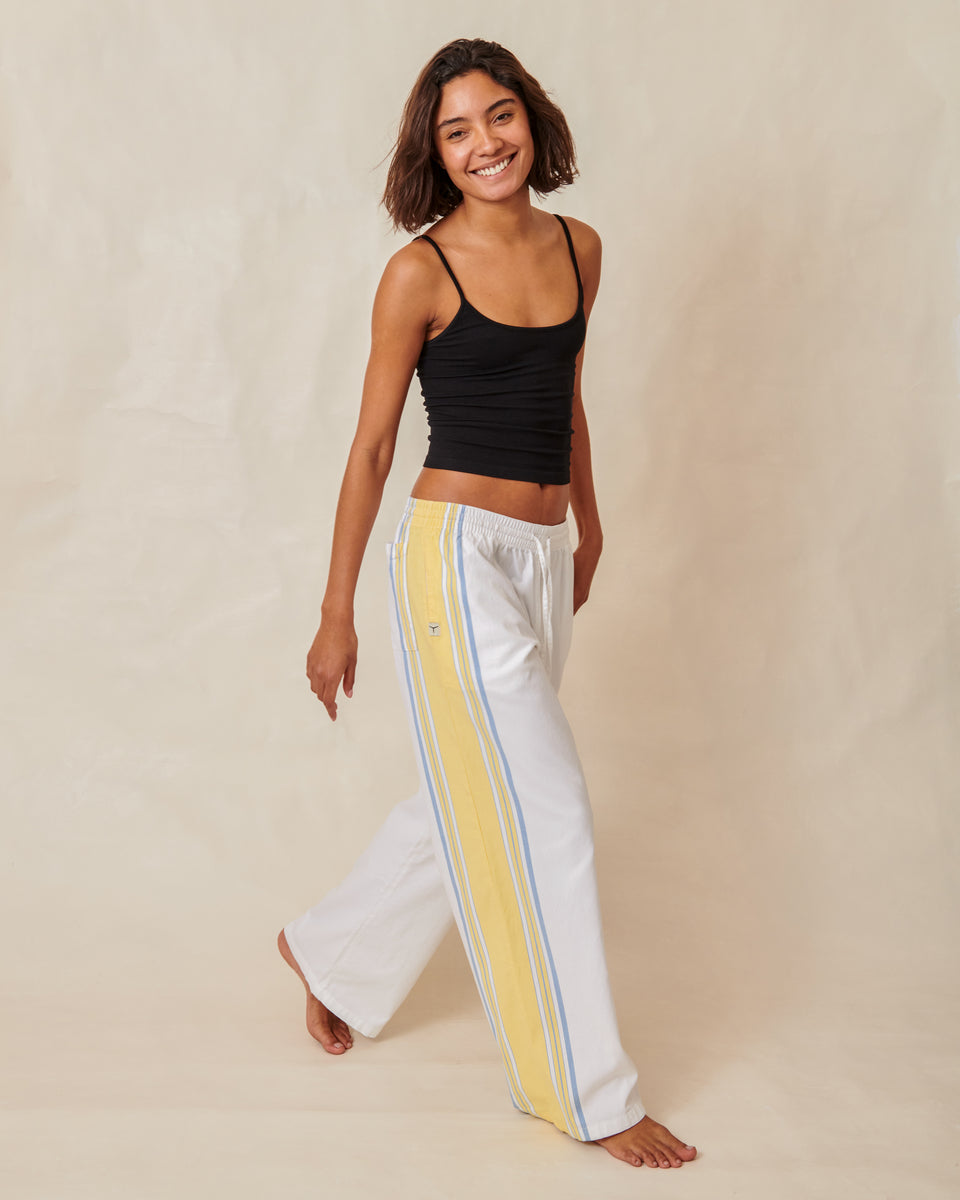 White and Yellow Classic Wide Leg Trousers – Tom's Trunks
